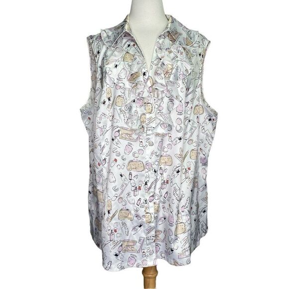 Tahari Arthur S Levine Makeup Blouse Plus Size 3X - Picture 1 of 6